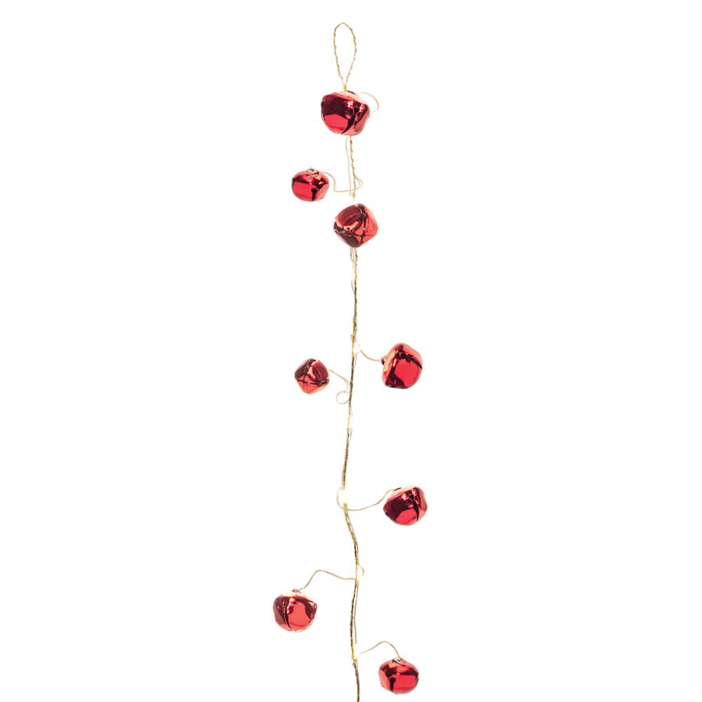 LED Sleigh Bell Garland (Set of 2) 4.5'L Iron 3AA Batteries Not Included. Picture 1