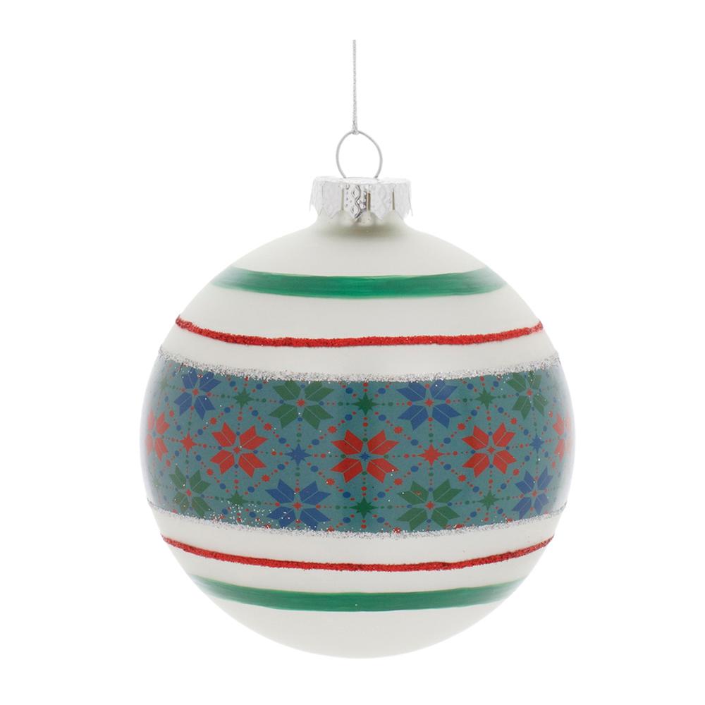 Ball Ornament (Set of 6) 4"D Glass. Picture 1