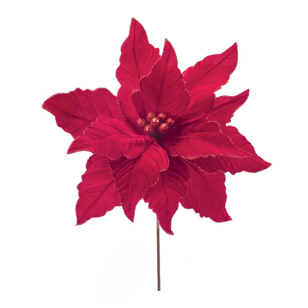 Poinsettia Stem (Set of 2) 24"H Polyester. Picture 1