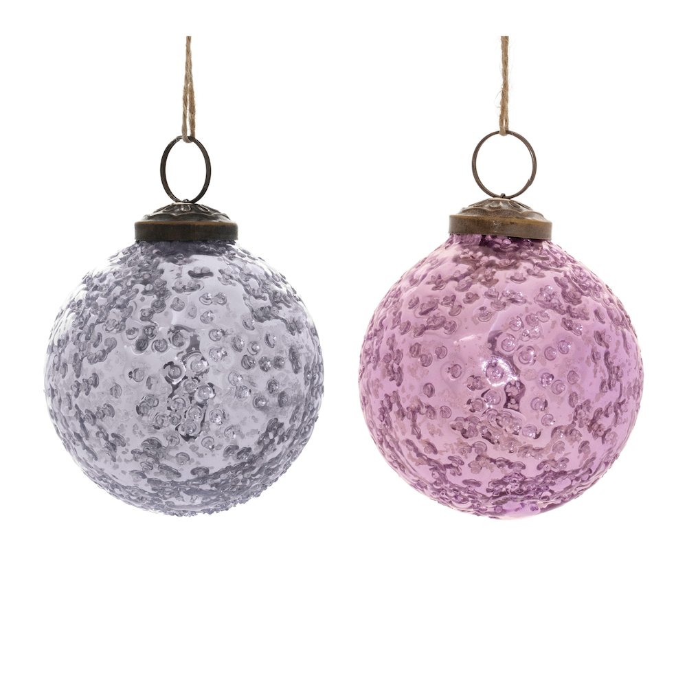 Ball Ornament (Set of 6) 3"D Glass. Picture 1