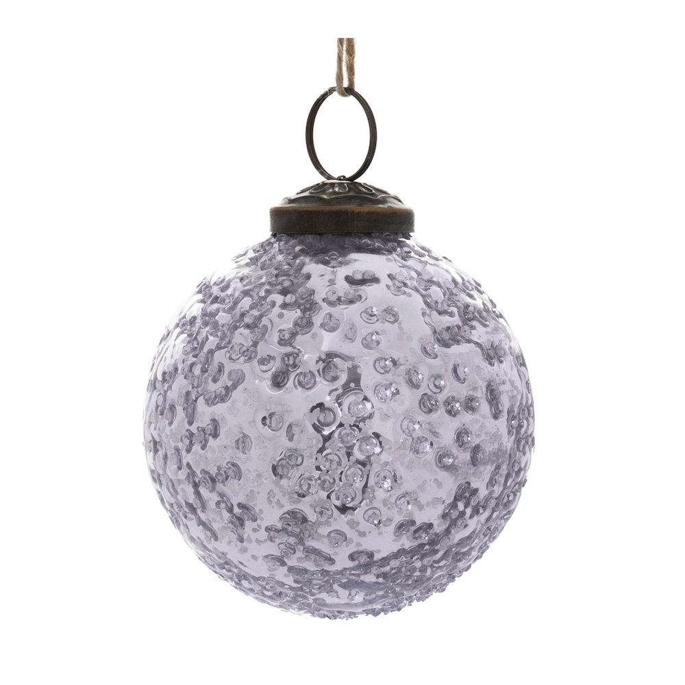 Ball Ornament (Set of 6) 3"D Glass. Picture 3