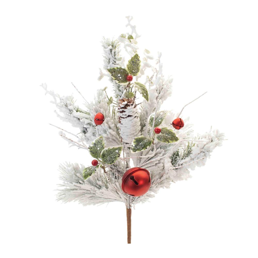 Flocked Pine Spray (Set of 2) 28.5"H PVC. Picture 1