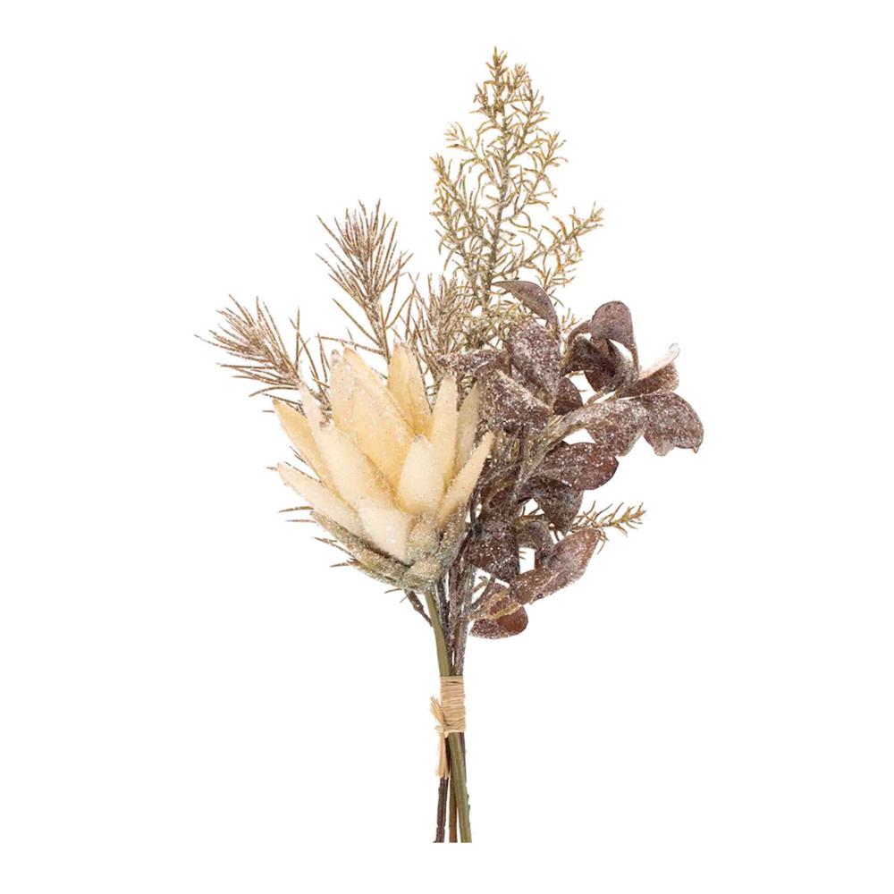 Glitter Protea Bundle (Set of 2) 16.5"H Polyester. Picture 1
