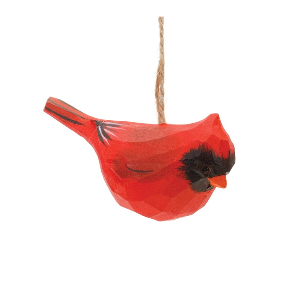 Wooden Cardinal Ornaments – Set of 4. Picture 1