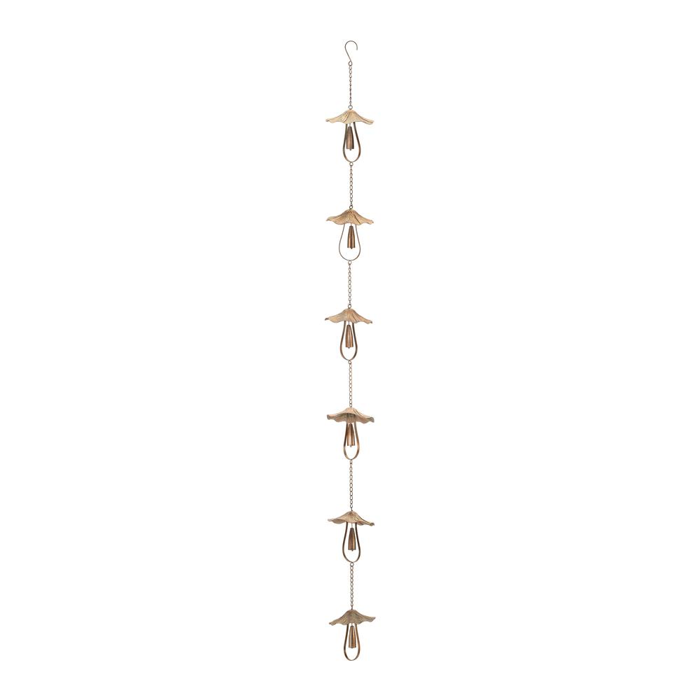 Mushroom Rain Chain 62"L Iron. Picture 1