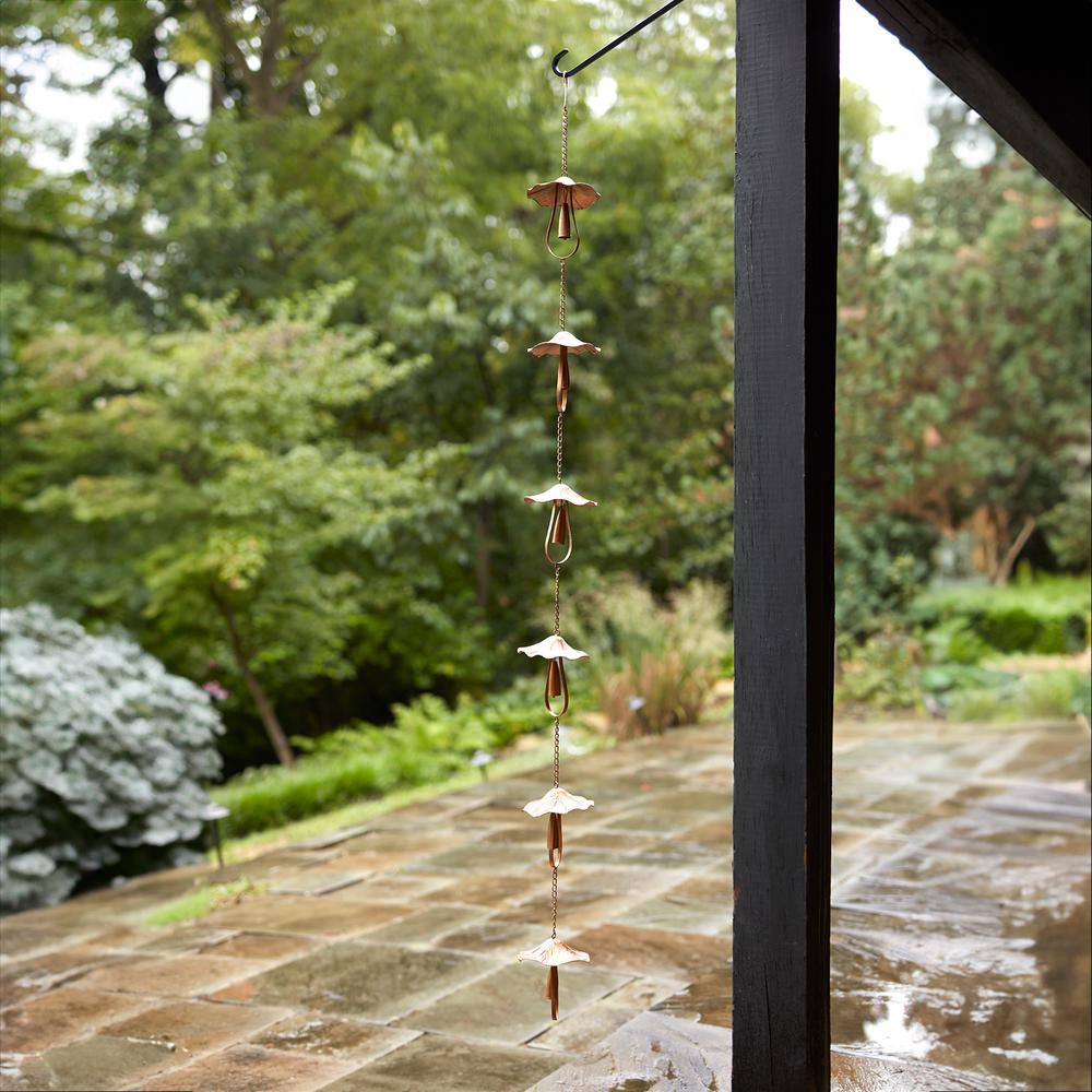 Mushroom Rain Chain 62"L Iron. Picture 2