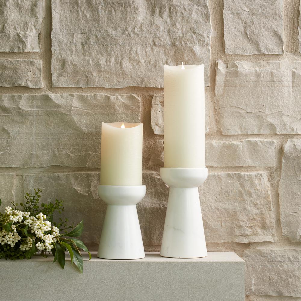 Candle Holder (Set of 2) 6"H, 7.5"H Marble. Picture 1