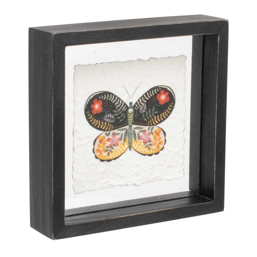 Butterfly Block (Set of 2) 6"SQ Wood/Acrylic. Picture 4