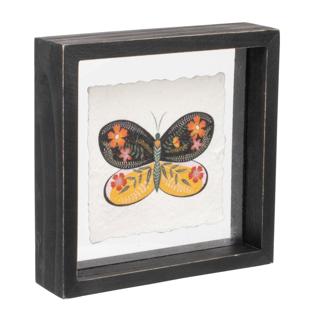 Butterfly Block (Set of 2) 6"SQ Wood/Acrylic. Picture 5