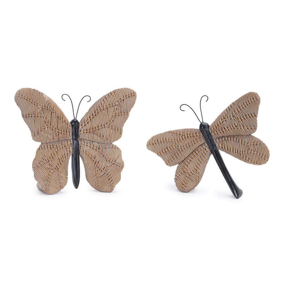 Butterfly and Dragonfly (Set of 4) 6"H Resin/Metal. Picture 1