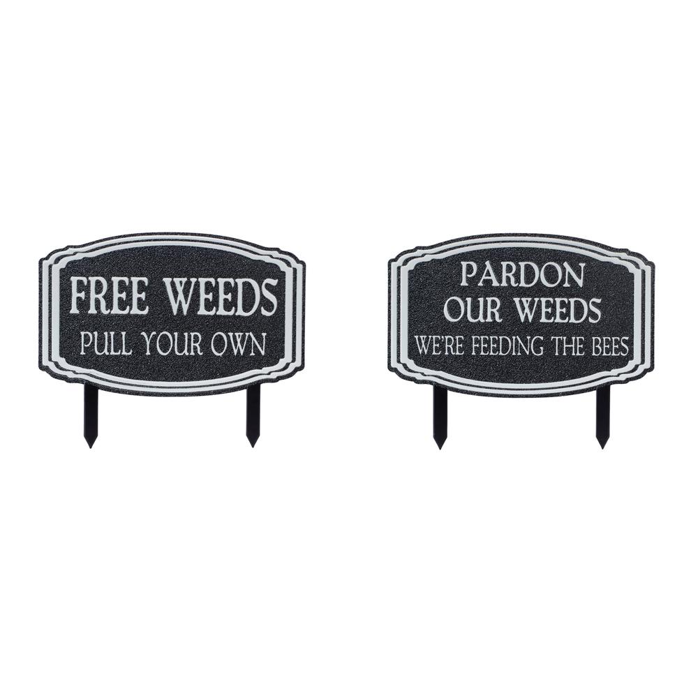 Weed Stake (Set of 2) 15.5"L x 12.5"H Tin. Picture 1