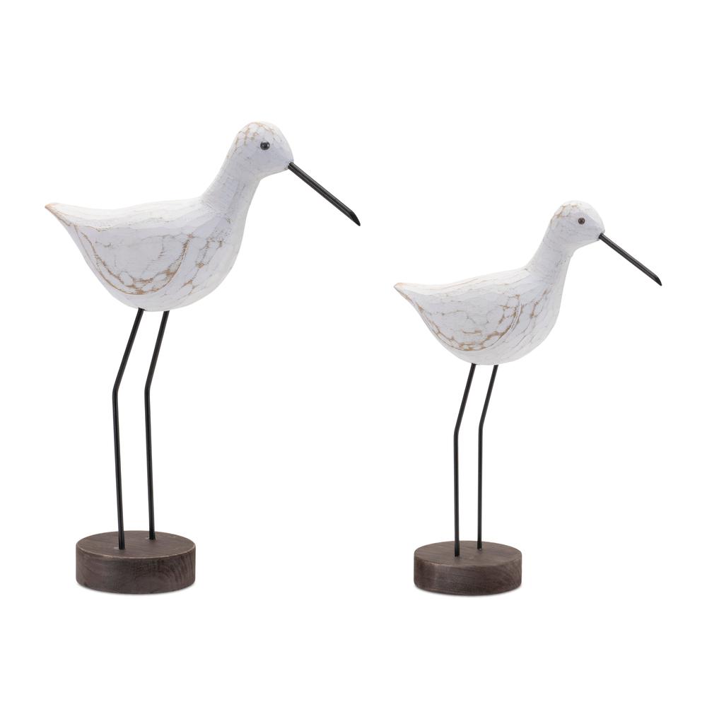 Bird (Set of 2) 12"H, 14.5"H Wood/Metal. Picture 1