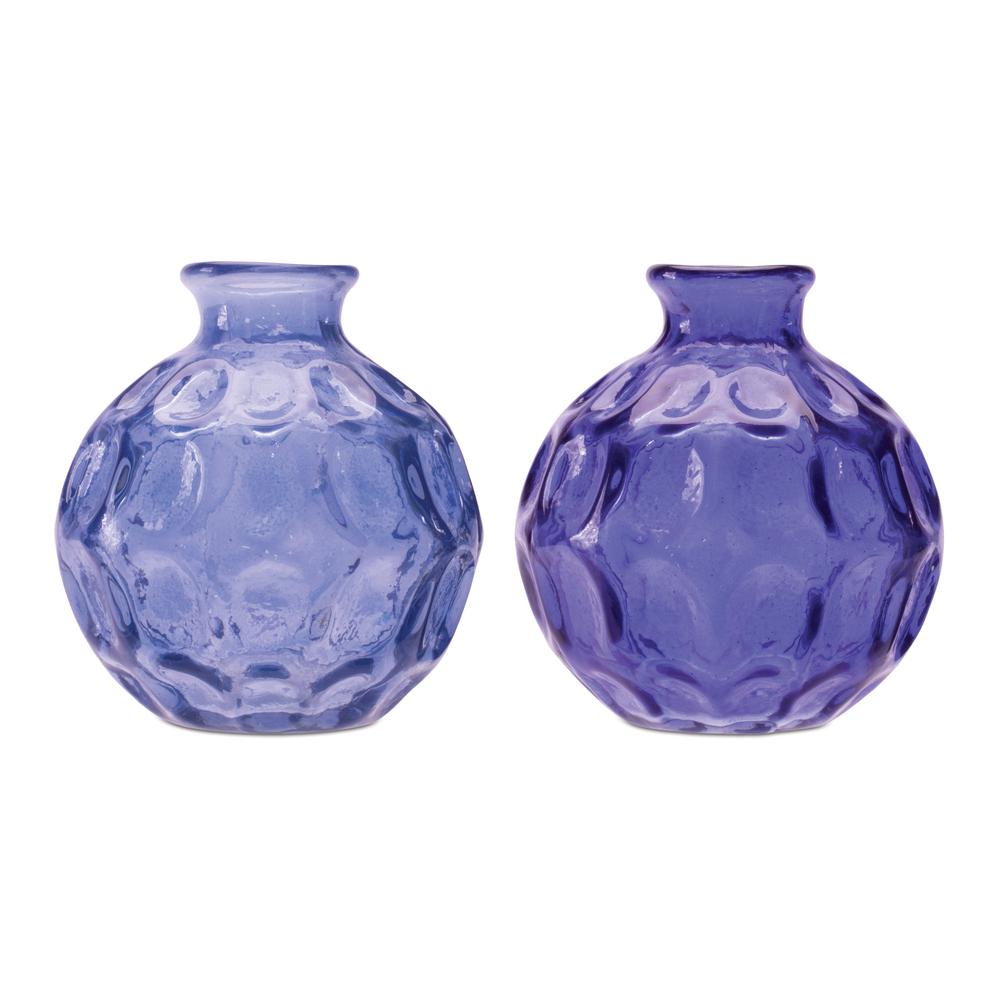 Bubble Vase (Set of 2) 4"H Glass. Picture 1