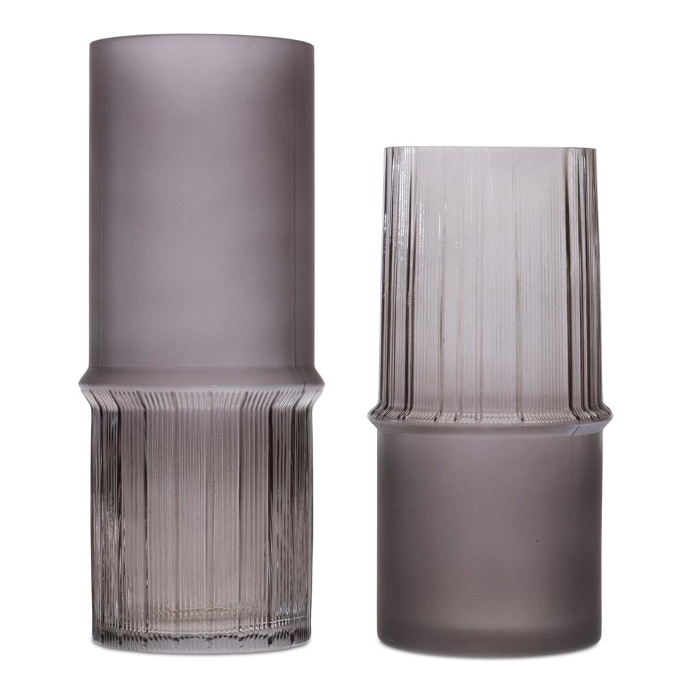 Vase (Set of 2) 8.5"H, 10"H Glass. Picture 1