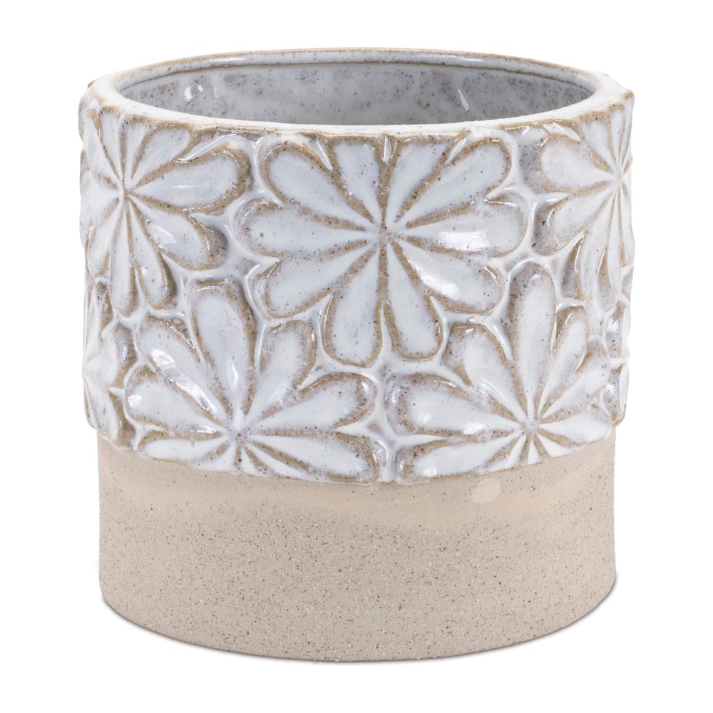 Container (Set of 2) 4"D x 4"H, 6"D x 5"H Ceramic. Picture 3