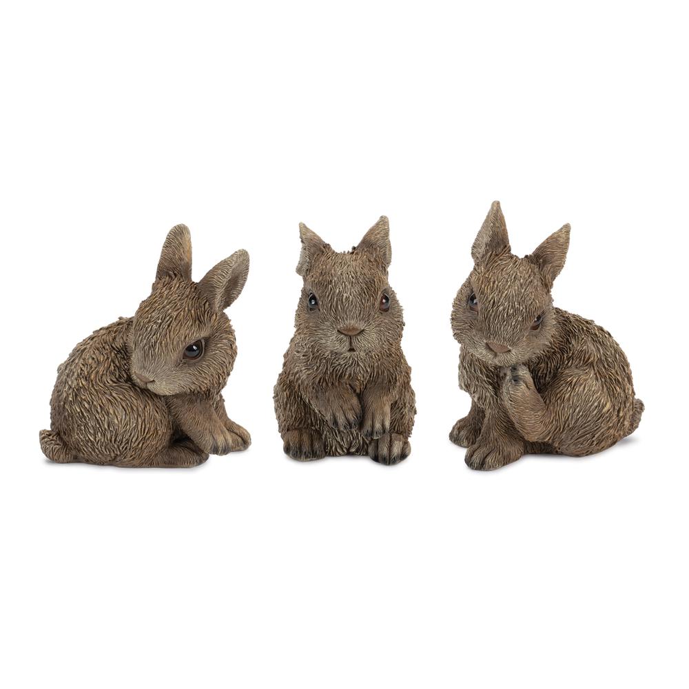 Bunny (Set of 3) 4.5"H, 4.75"H, 5"H Resin. Picture 1