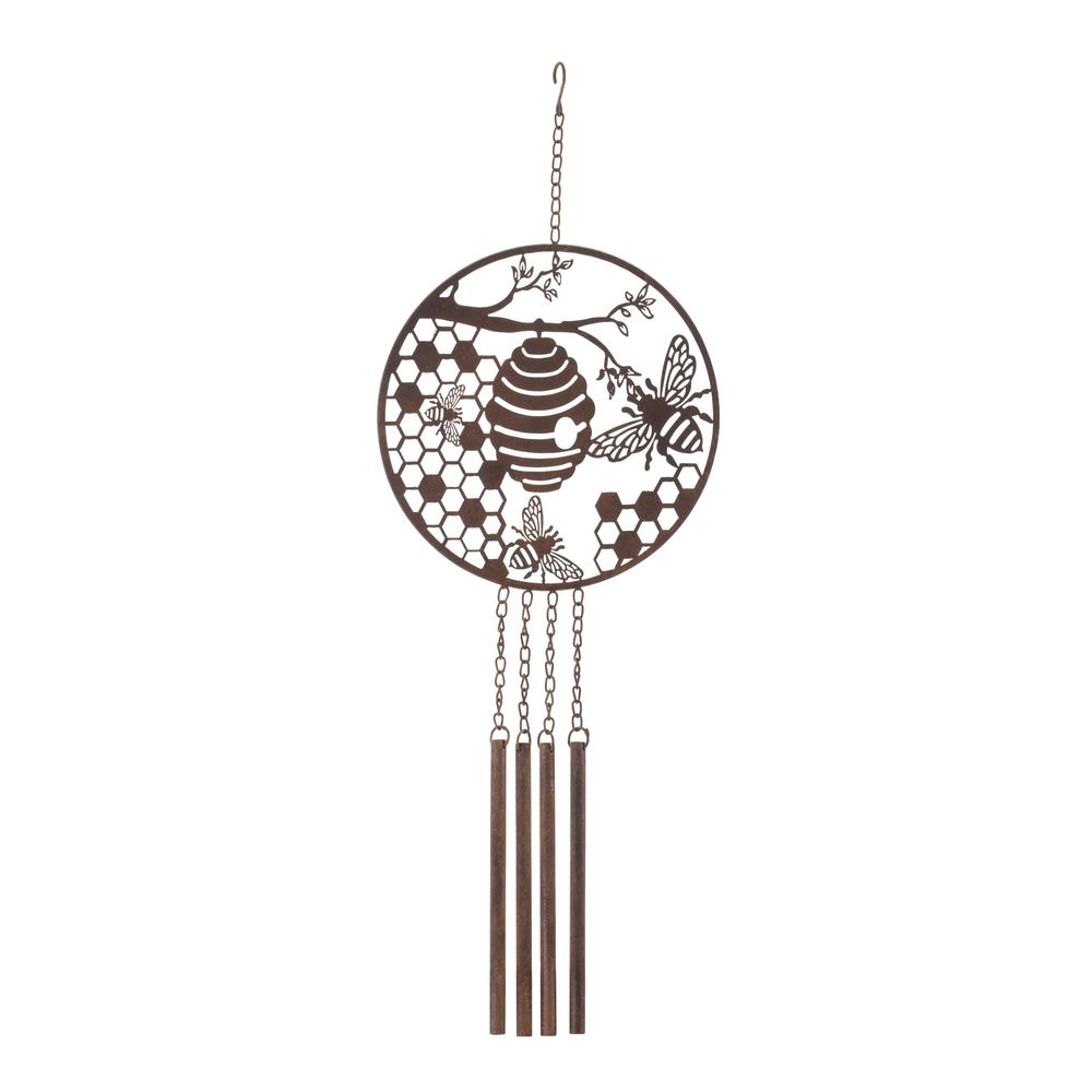 Bee and Hive Wind Chime 33"H Metal. Picture 1