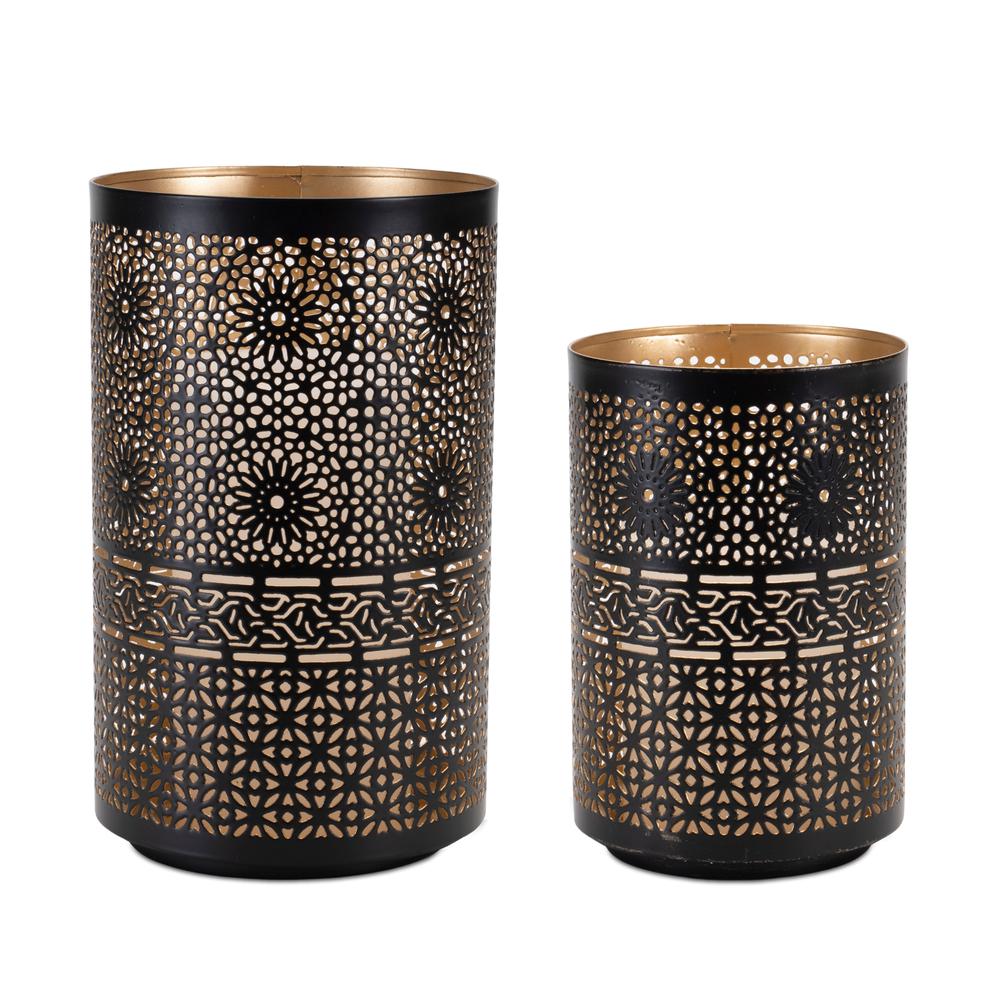 Candle Holder (Set of 2) 4"D x 6"H, 5"D x 8"H Iron. Picture 4