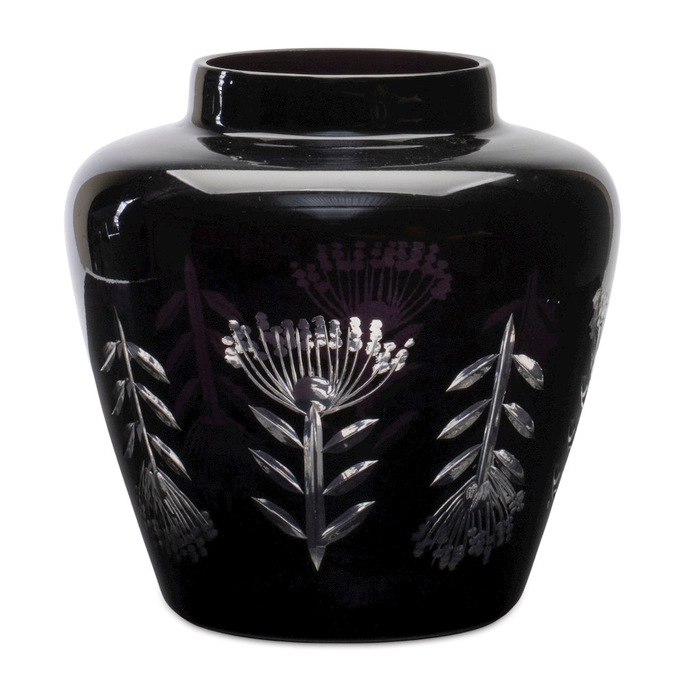 Vase 6.5"D x 6.5"H Glass. Picture 1