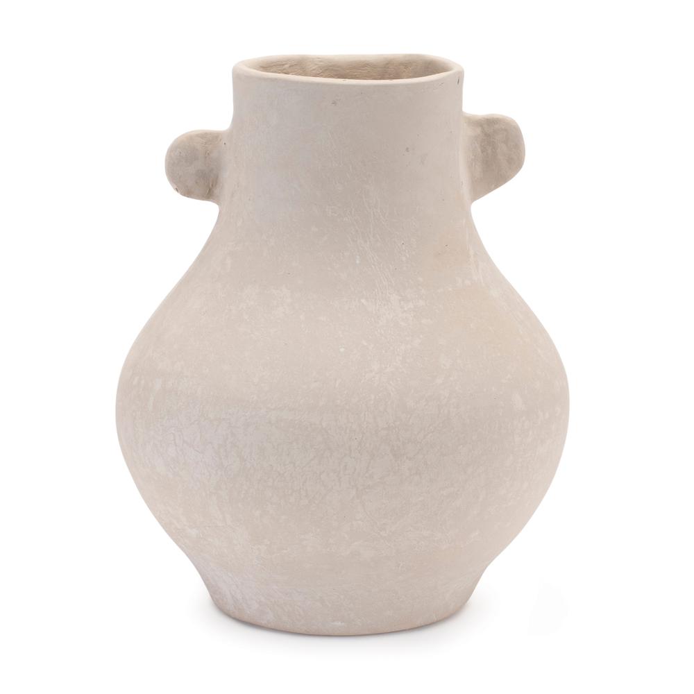 Vase 8"D x 9.75"H Recycled Paper/Chalk Powder. Picture 1