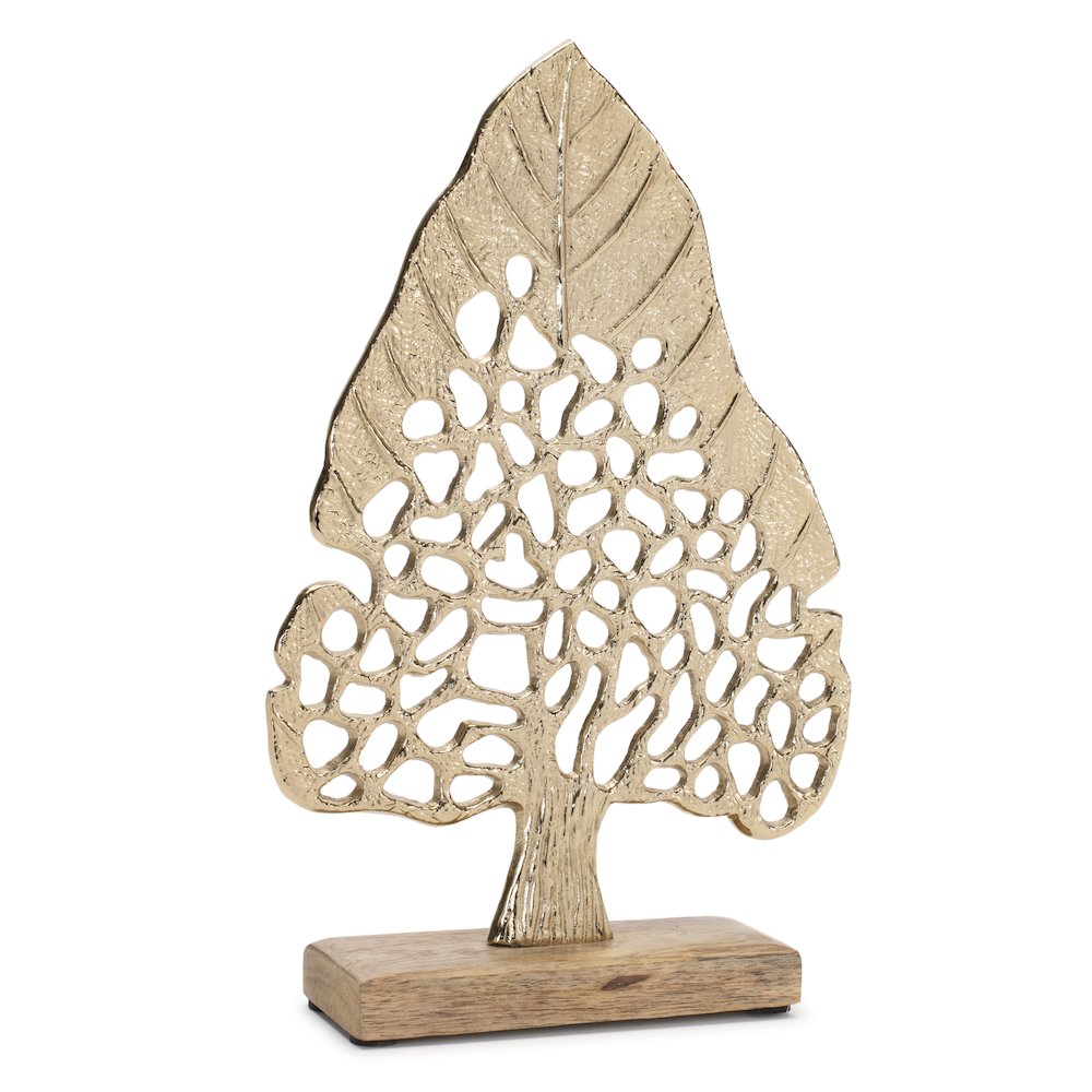 Tree (Set of 2) 8.5"H, 10.5"H Aluminum/Wood. Picture 1