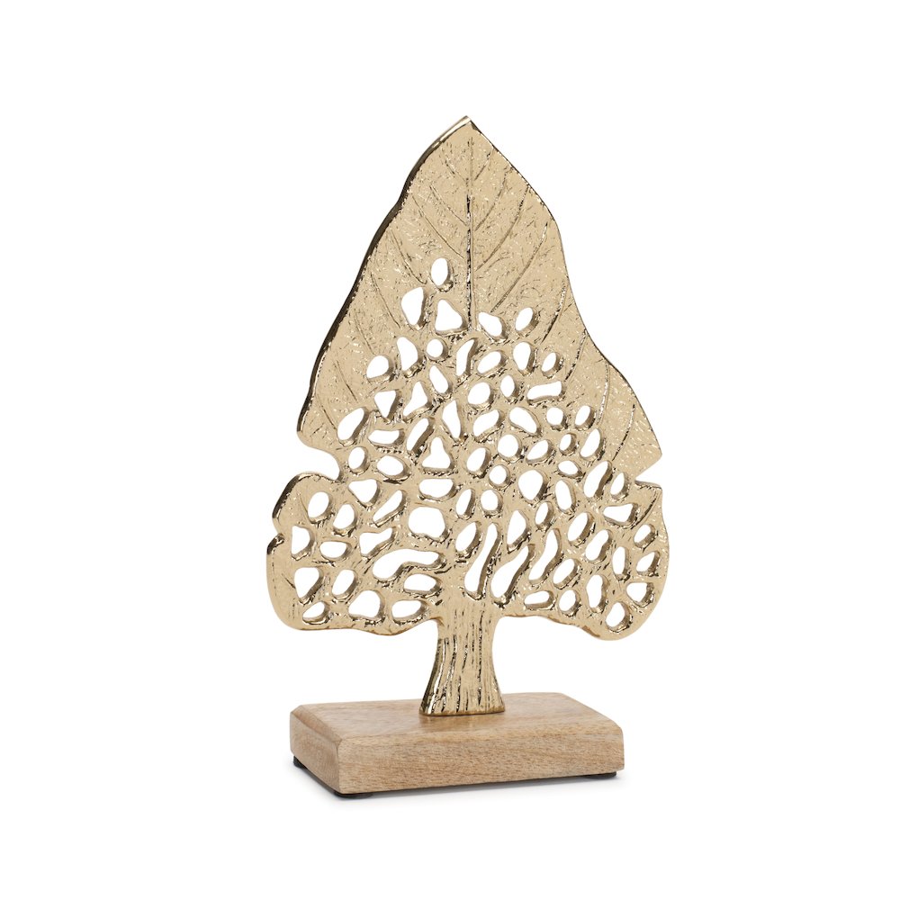 Tree (Set of 2) 8.5"H, 10.5"H Aluminum/Wood. Picture 3