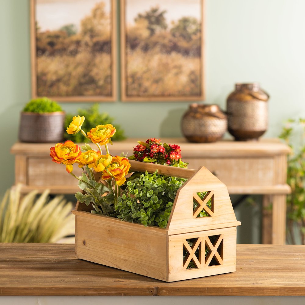 Barn Trug 15"L x 3.25"W x 10"H Wood/MDF. Picture 1