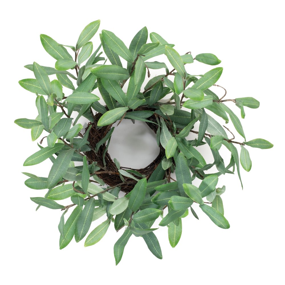 Olive Leaf Candle Ring 12"D Polyester (Fits a 3" Candle). Picture 2