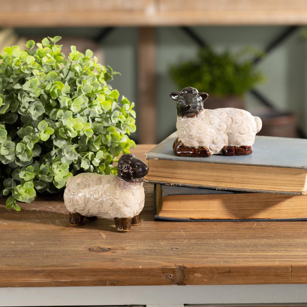 Sheep (Set of 6) 3"H, 3.25"H Resin. Picture 6