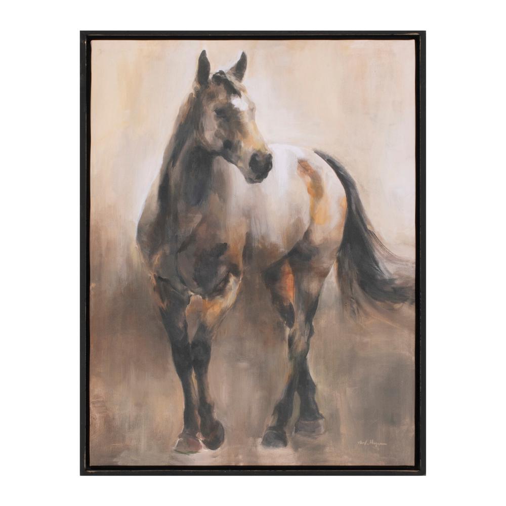 Horse Print 18"L x 24"H Canvas/Wood. Picture 1