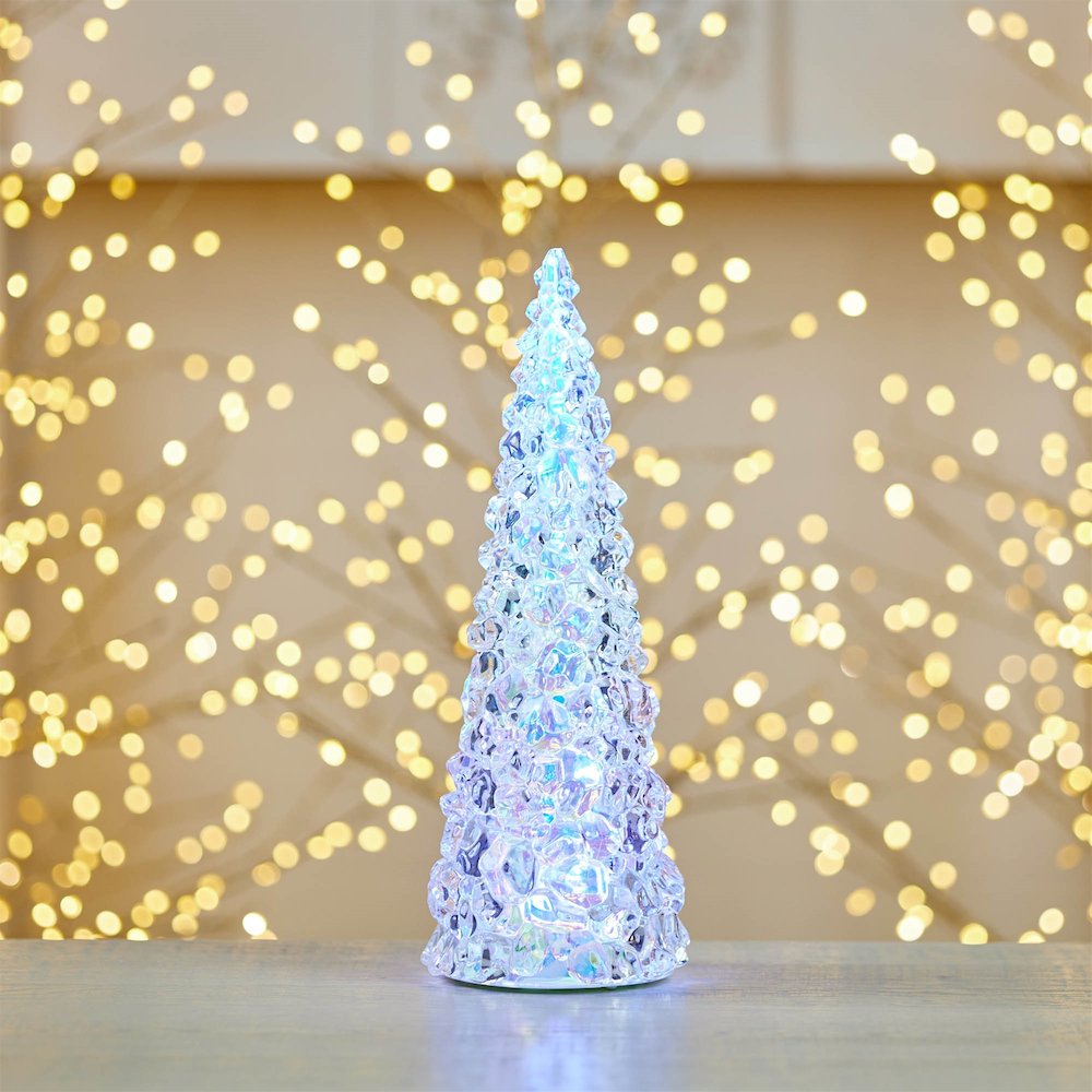 Iridescent LED Pine Tree 13.5"H. Picture 2