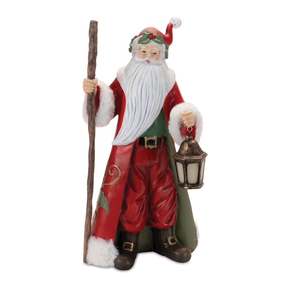 Holiday Santa with Lantern Statue 13.5"H. Picture 1