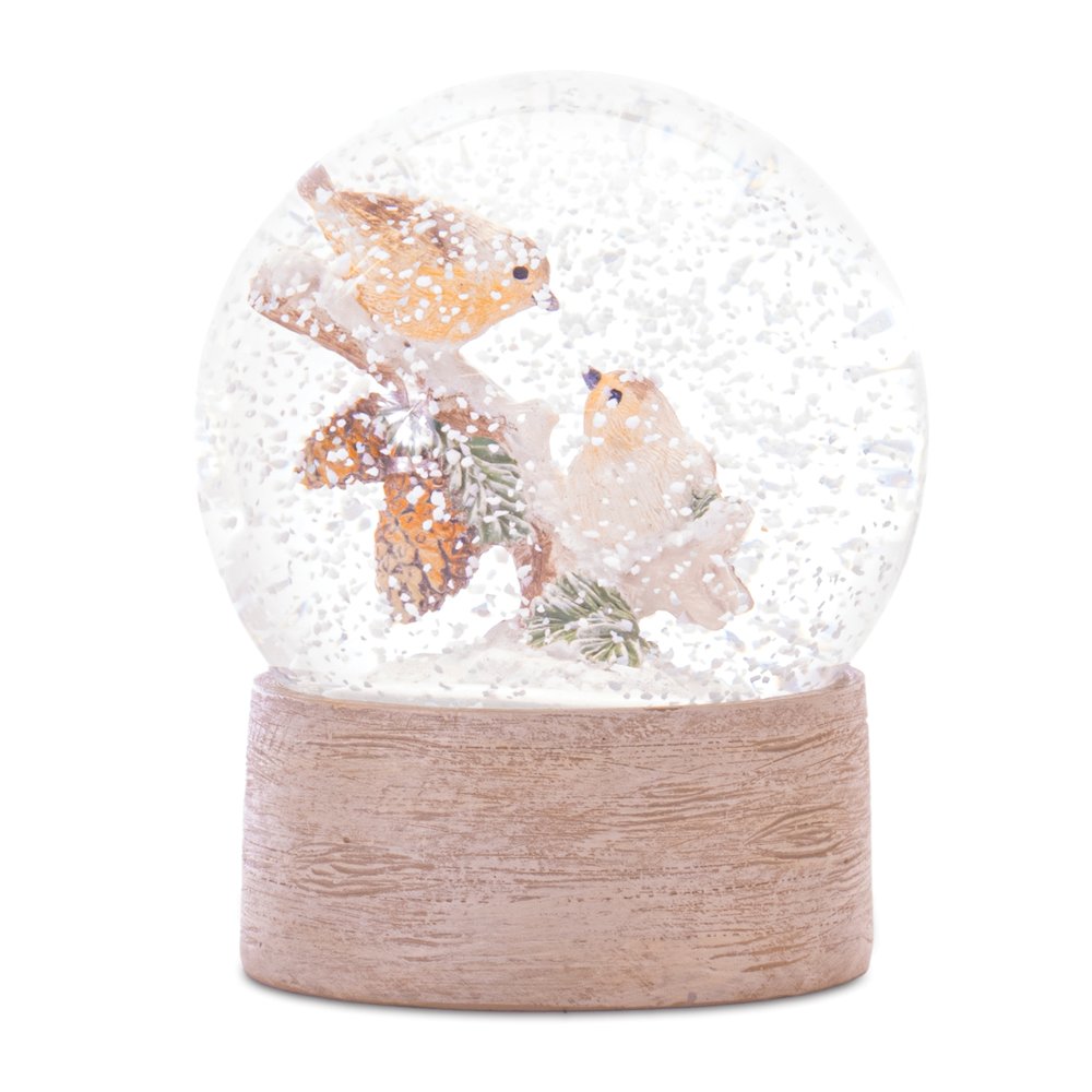Snow Globe with Bird Branch 4.5"H. Picture 1