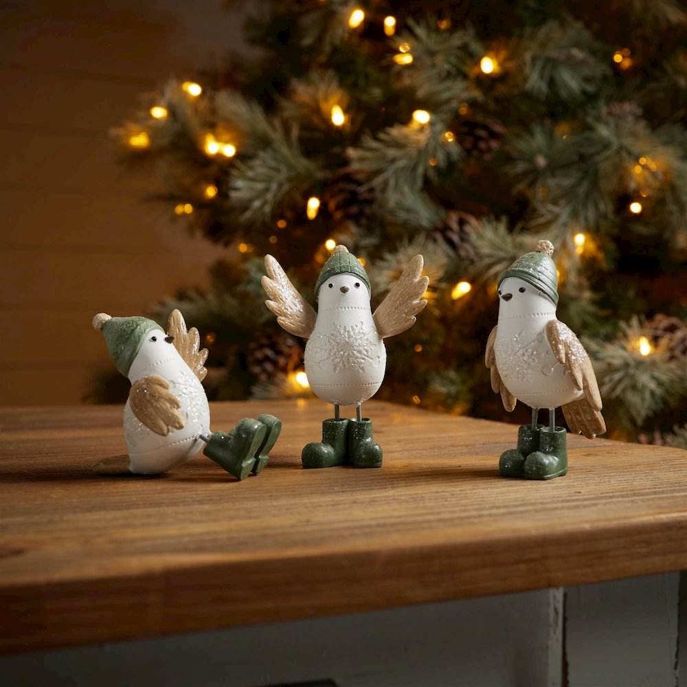 Winter Bird with Snowboots Figurine (Set of 6). Picture 2