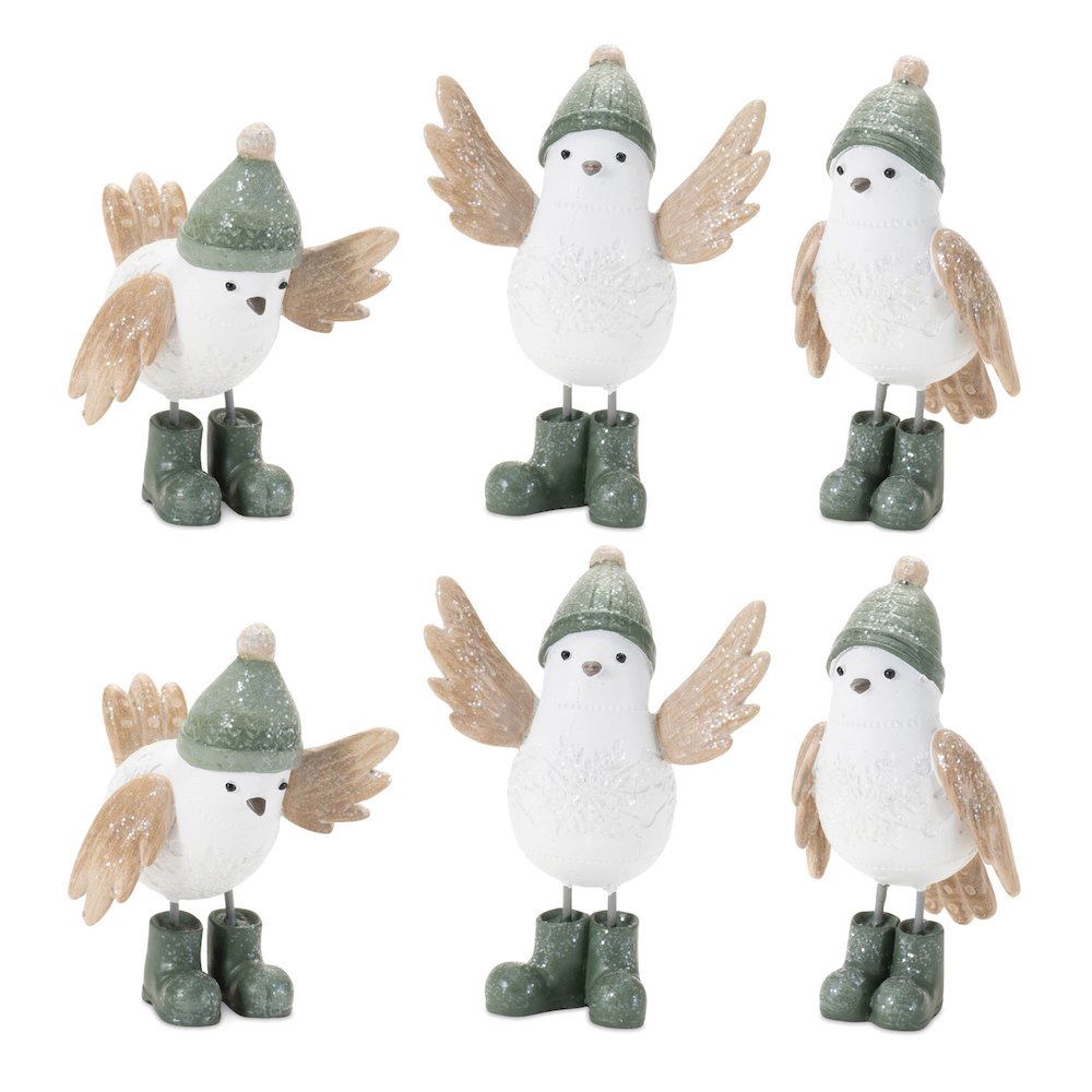 Winter Bird with Snowboots Figurine (Set of 6). Picture 7