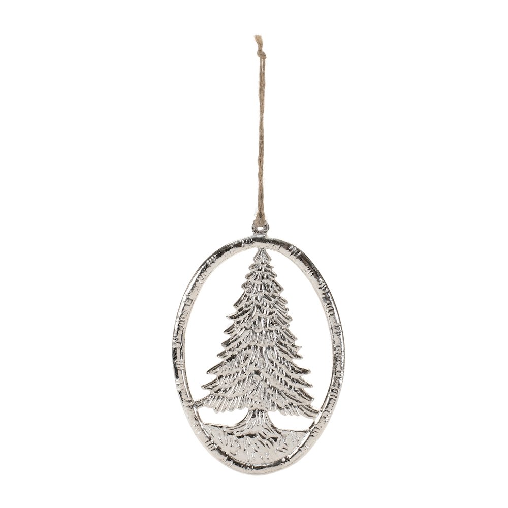Etched Metal Pine Tree Ornament (Set of 12). Picture 2