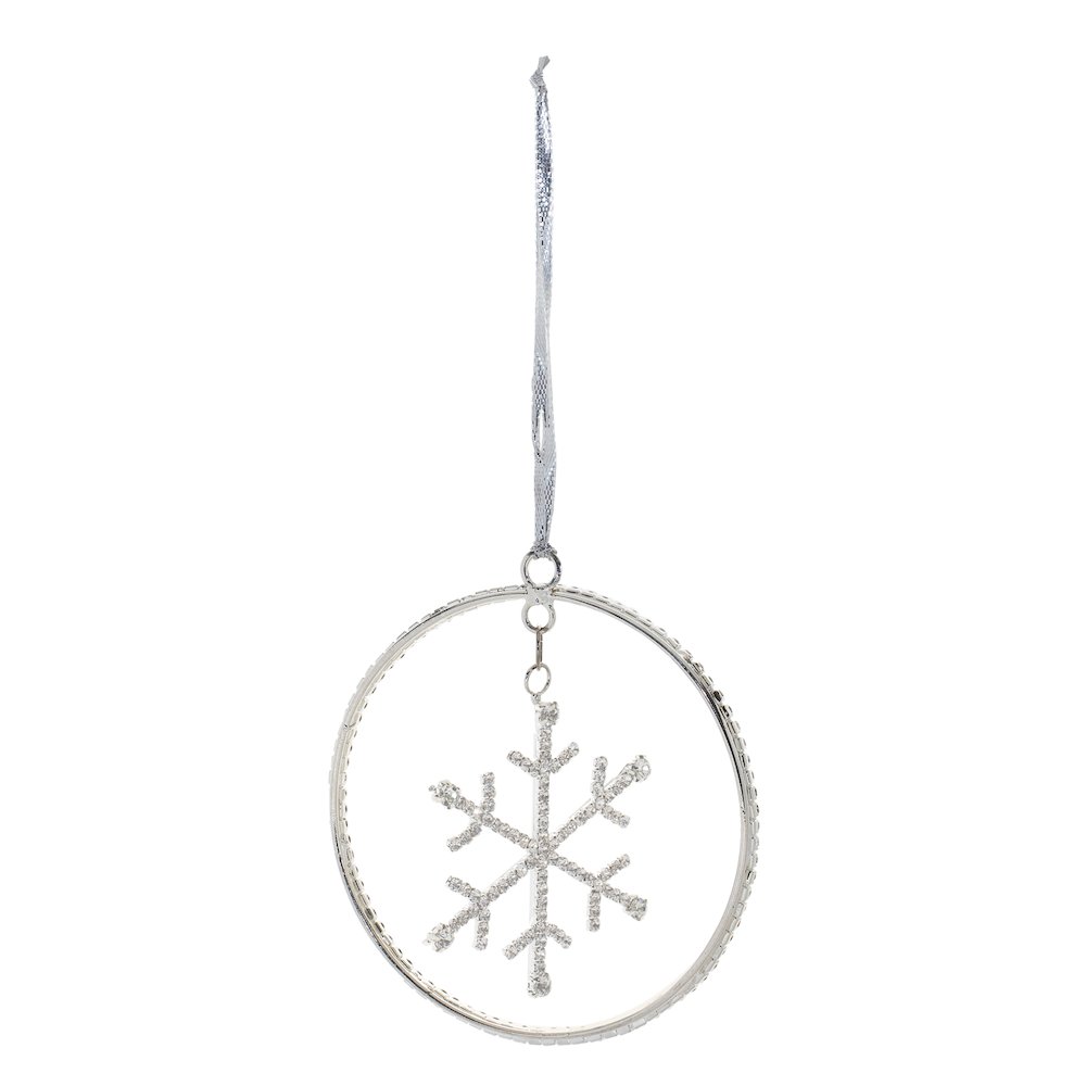 Jeweled Metal Hanging Snowflake Ornament (Set of 12). Picture 3
