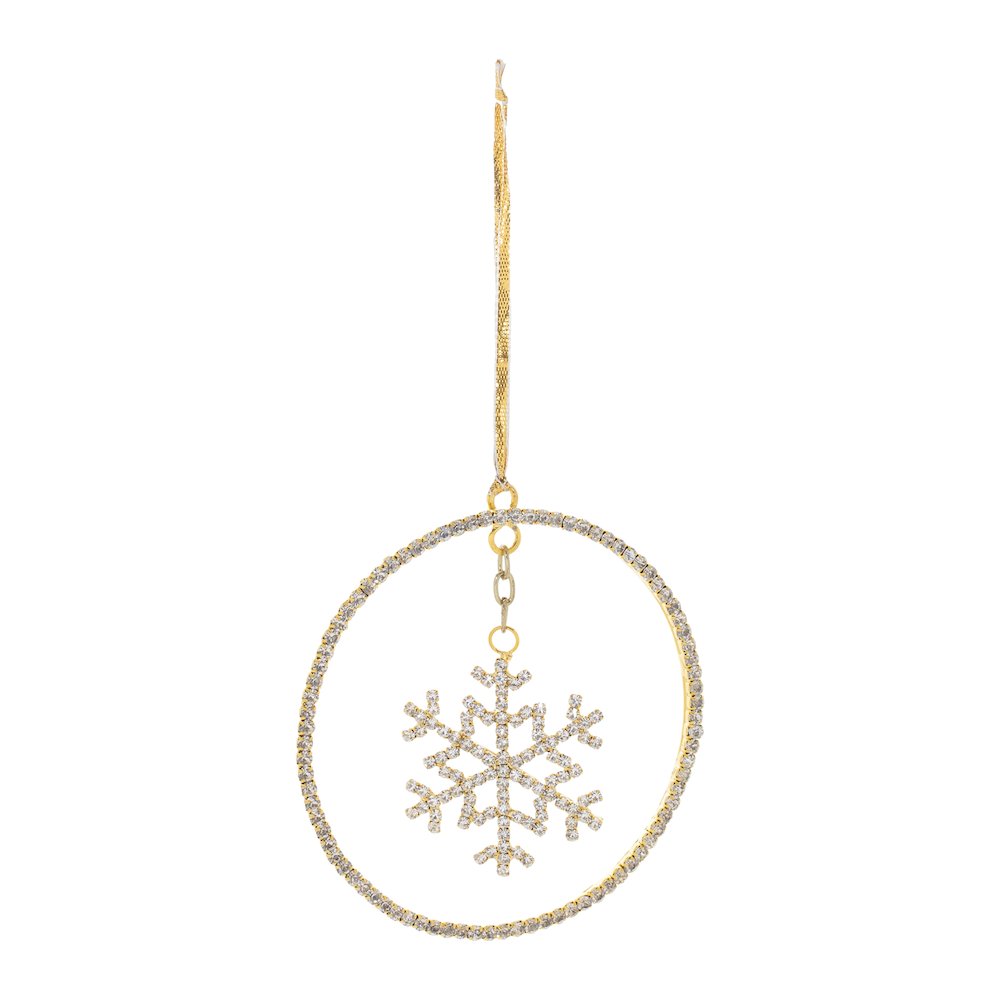 Jeweled Metal Hanging Snowflake Ornament (Set of 12). Picture 3