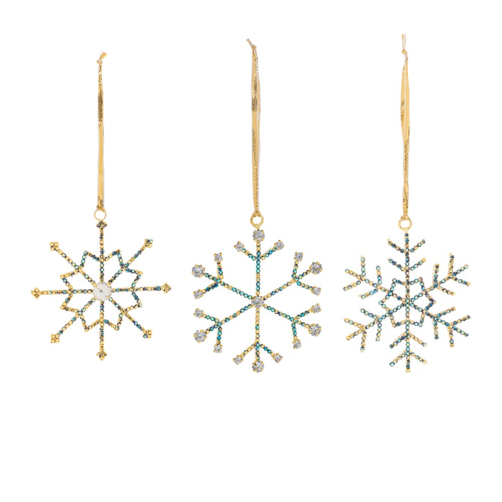 Jeweled Metal Snowflake Ornament (Set of 12). Picture 2