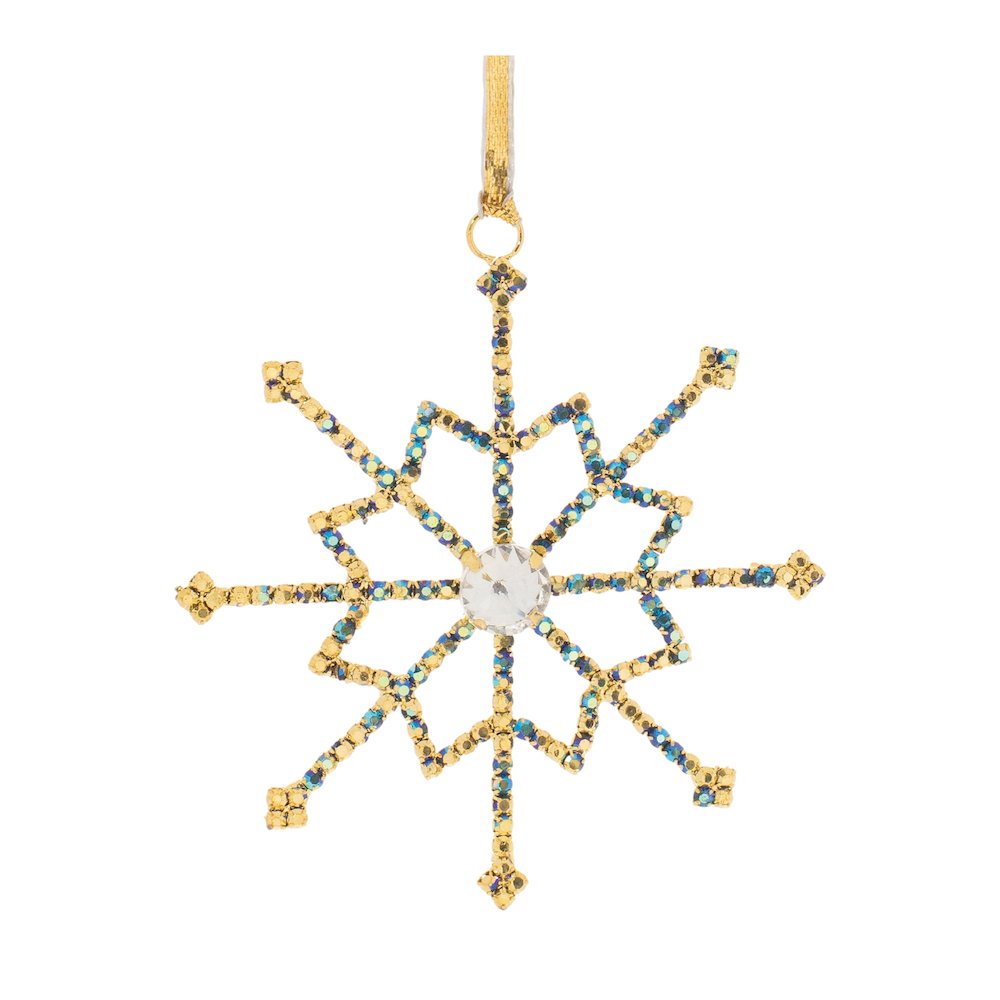 Jeweled Metal Snowflake Ornament (Set of 12). Picture 3