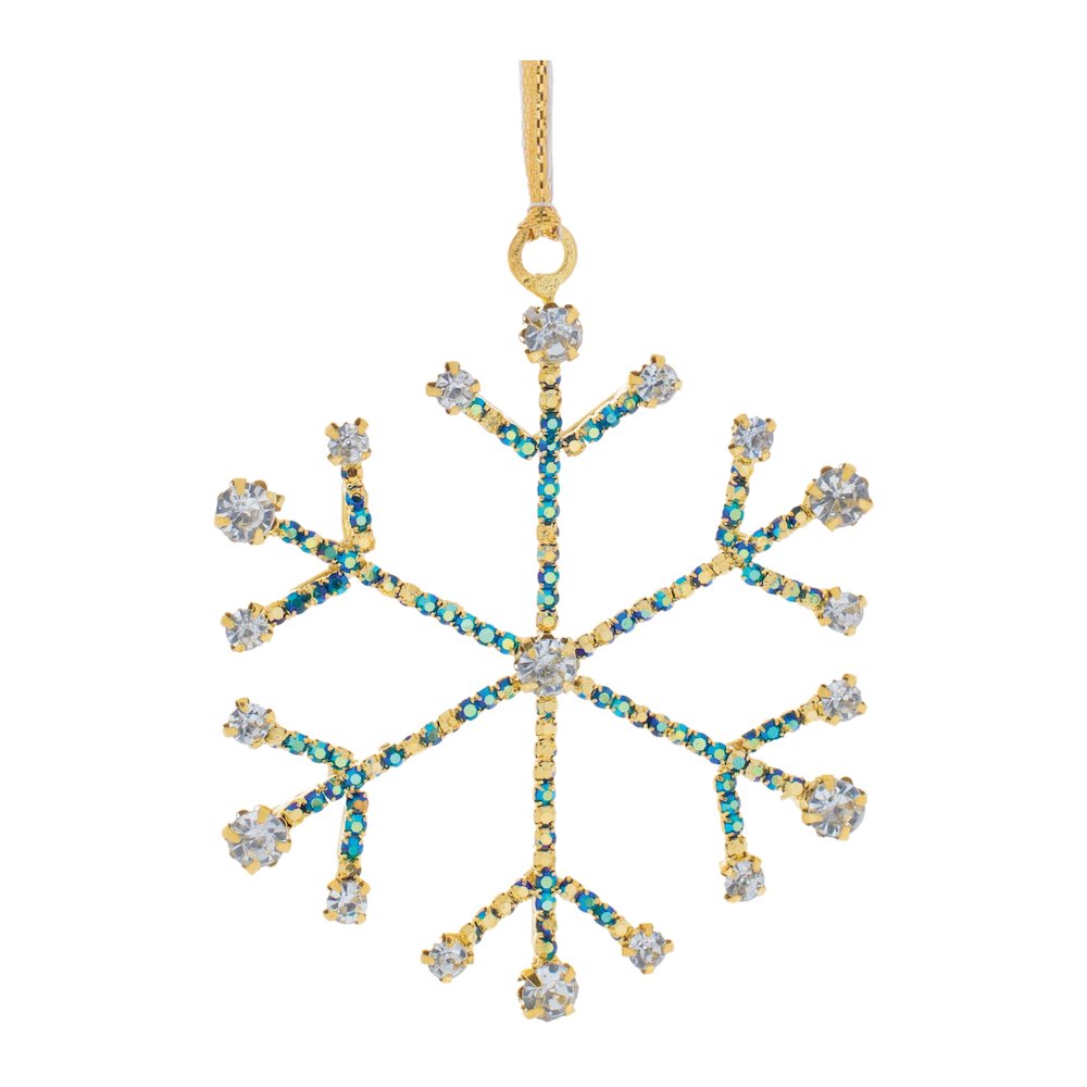Jeweled Metal Snowflake Ornament (Set of 12). Picture 4