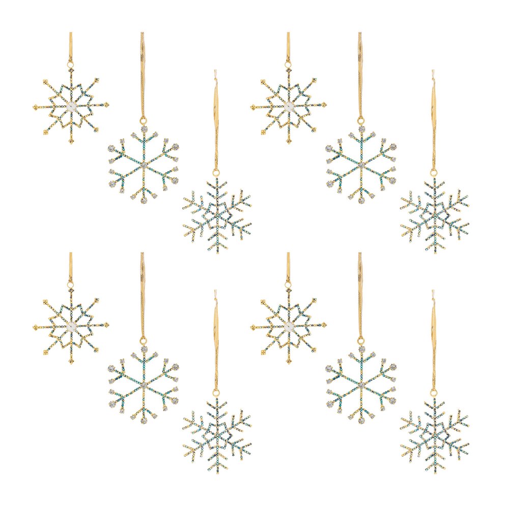 Jeweled Metal Snowflake Ornament (Set of 12). Picture 6
