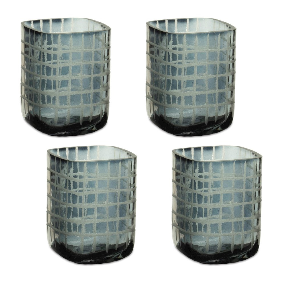 Etched Glass Candle Holder (Set of 4). Picture 2