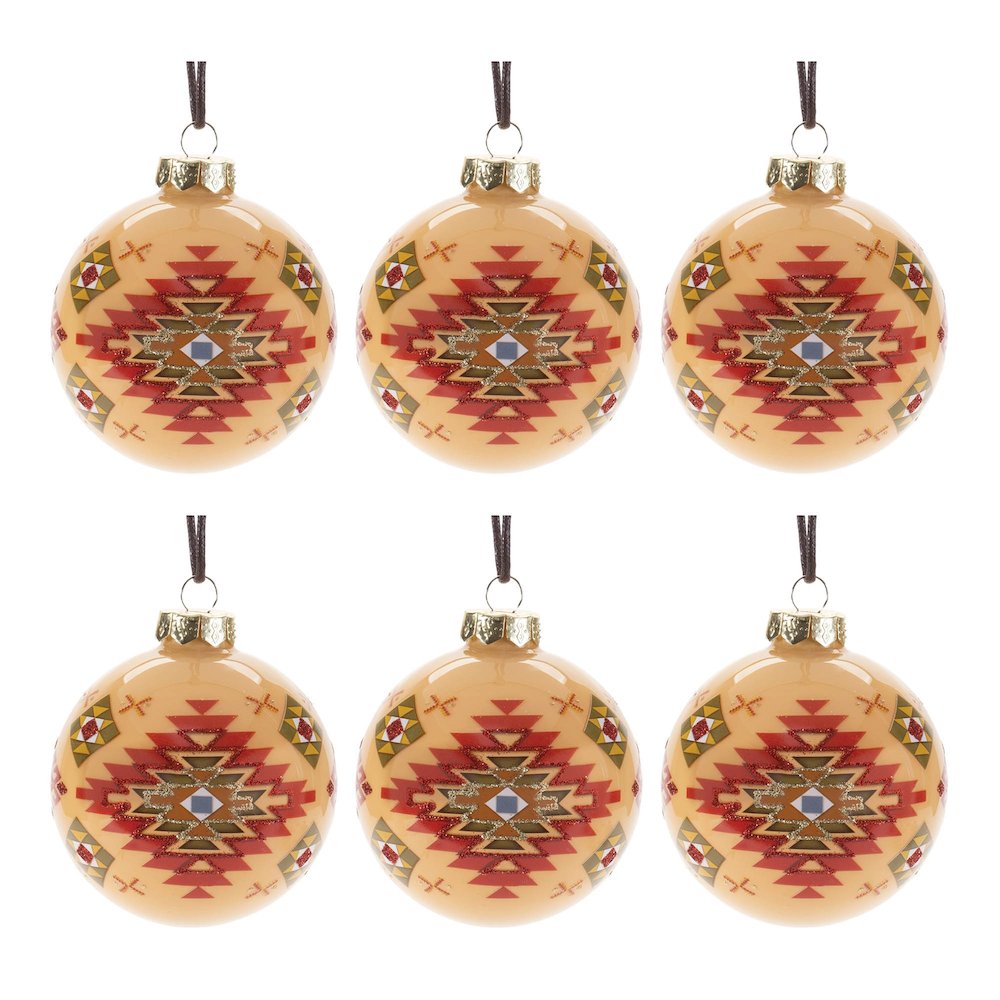 Western Glass Ball Ornament (Set of 6). Picture 3