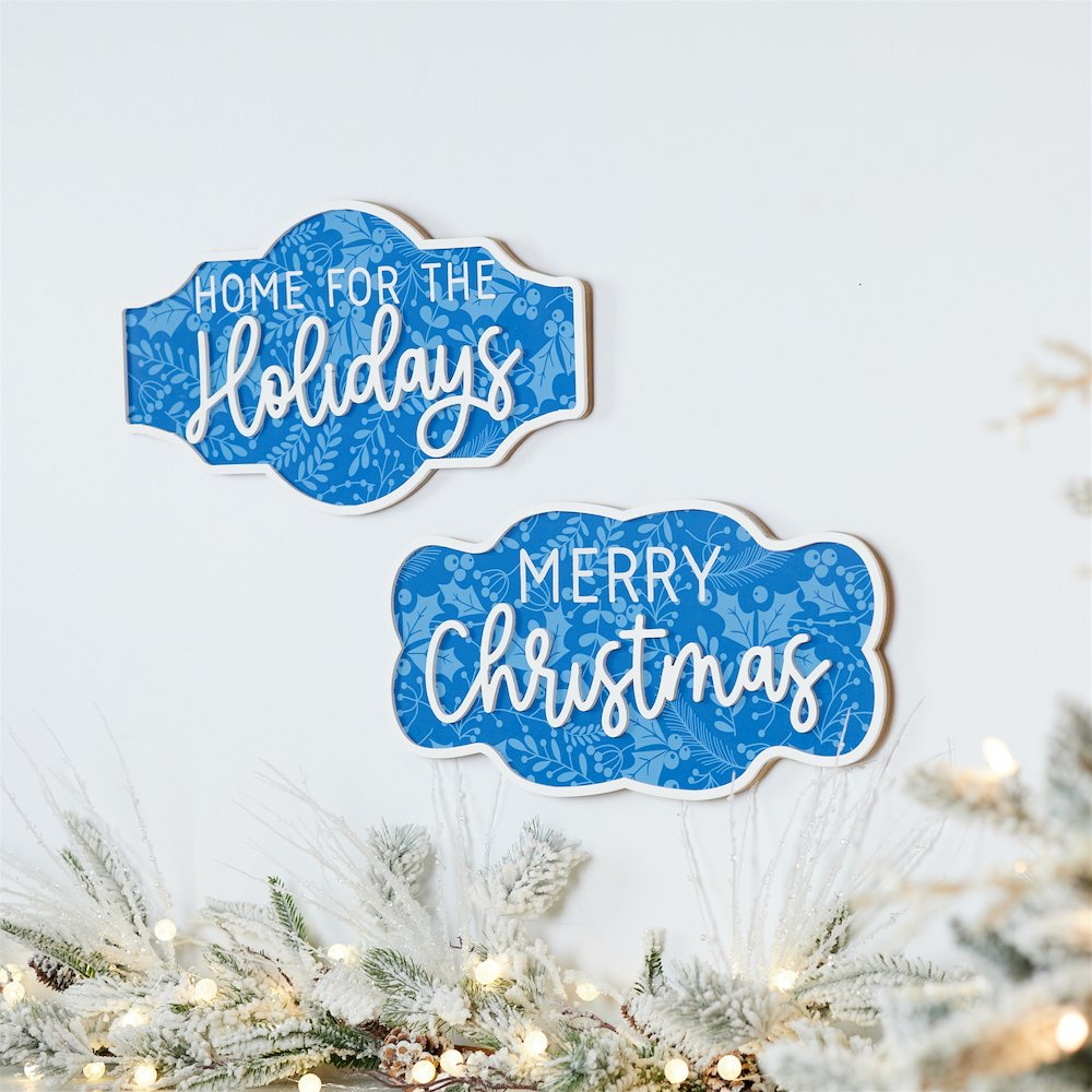 Wood Christmas Sentiment Sign (Set of 2). Picture 2