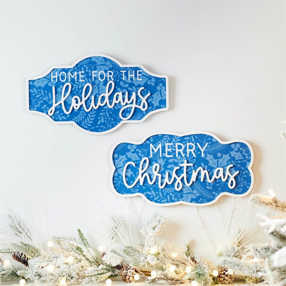 Wood Christmas Sentiment Sign (Set of 2). Picture 3
