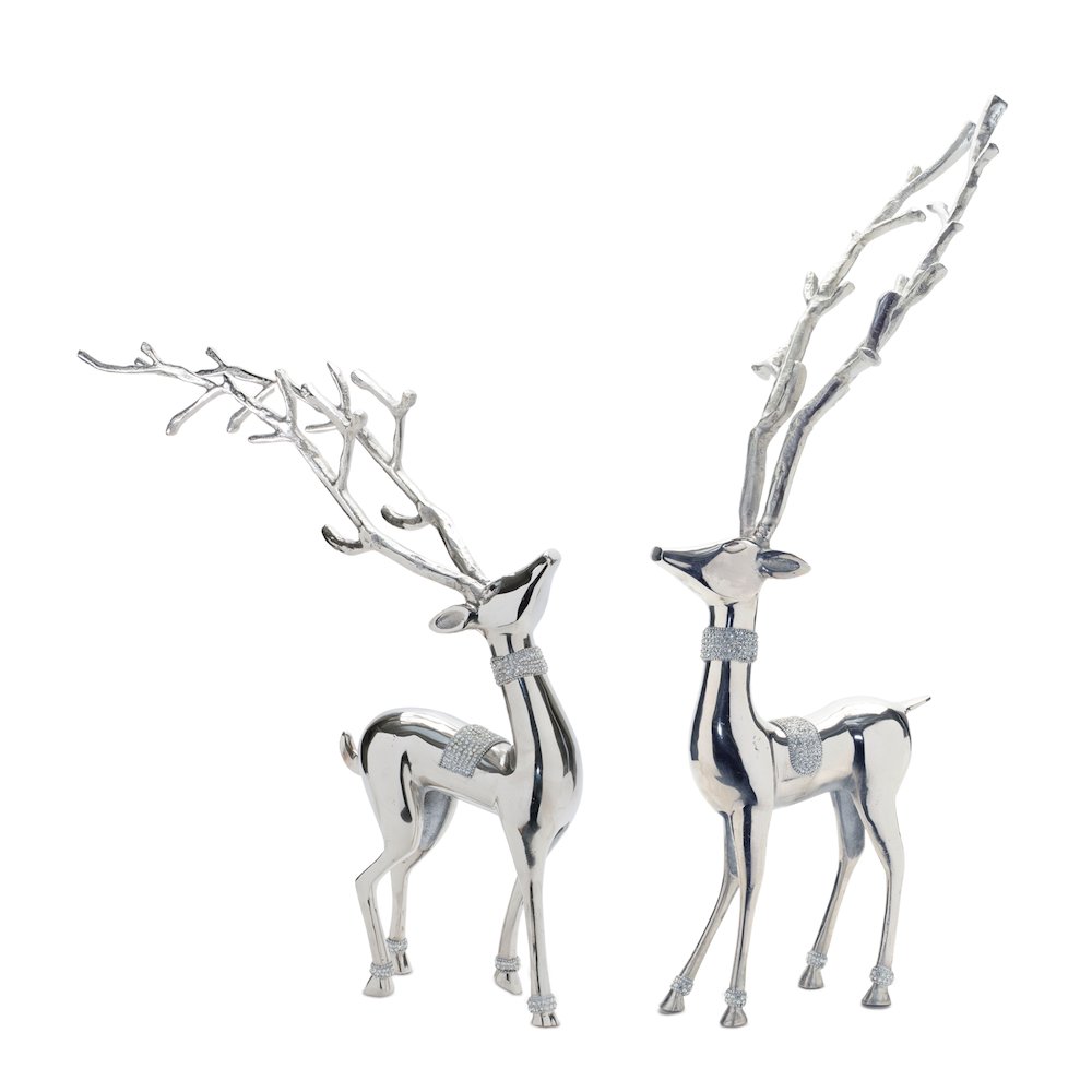 Metal Deer Statue (Set of 2). Picture 1
