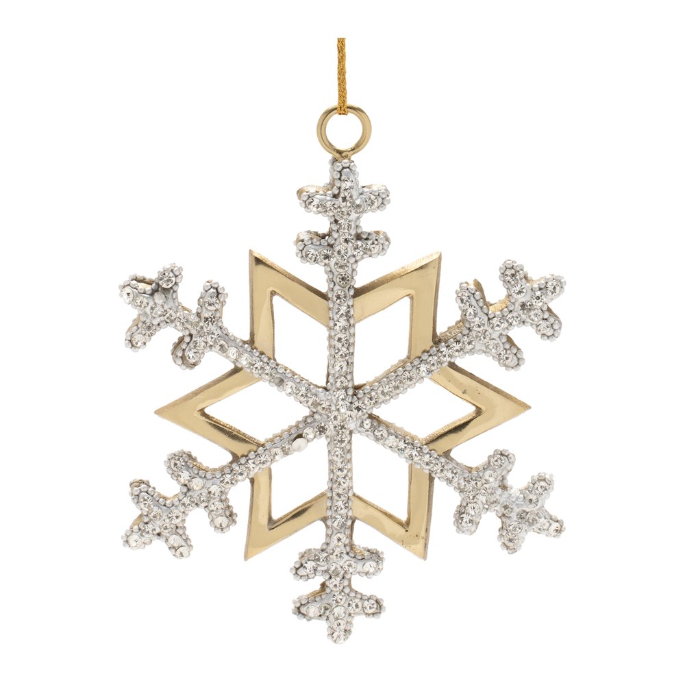 Jeweled Metal Snowflake Ornament (Set of 2). Picture 3