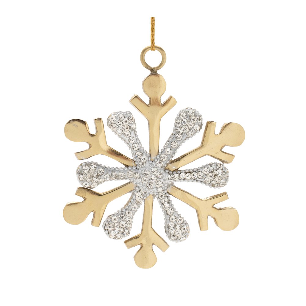 Jeweled Metal Snowflake Ornament (Set of 2). Picture 4