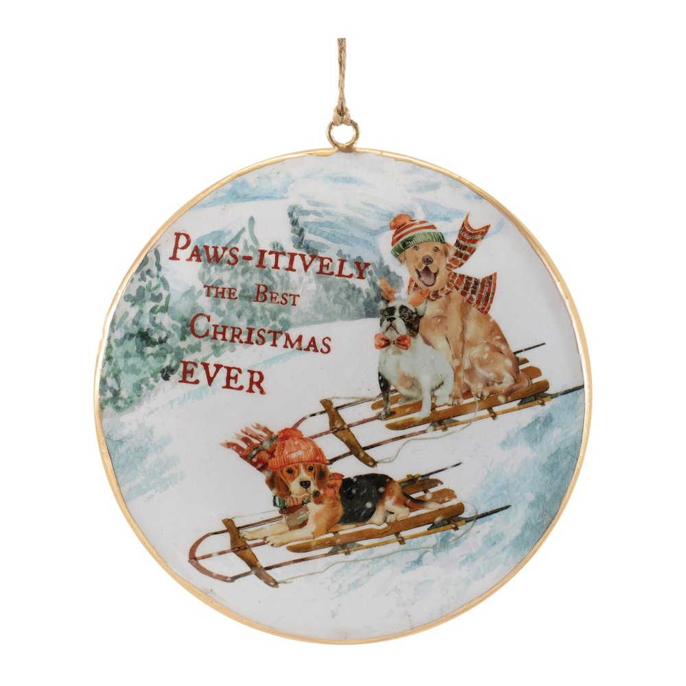 Sled and Ski Dogs Disc Ornament (Set of 6). Picture 3
